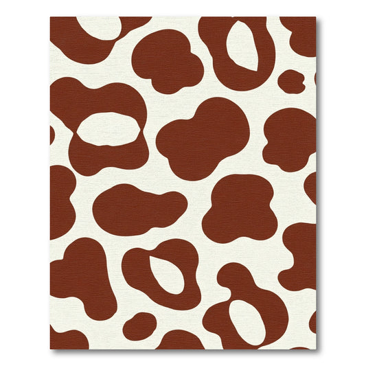 Brown White Abstract Spot Rug