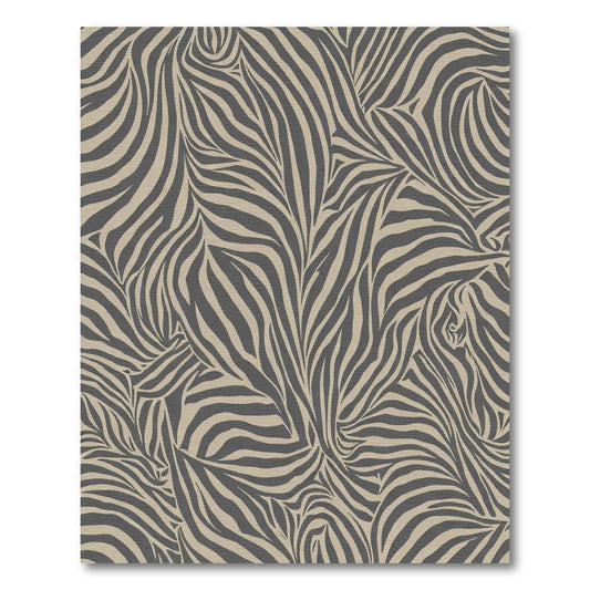 Earthy Tan Charcoal Abstract Stripes Rug