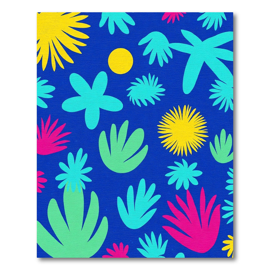 Vibrant Abstract Tropical Flower Medley Rug