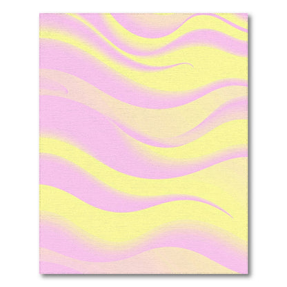 Pink Yellow Wavy Gradient Rug