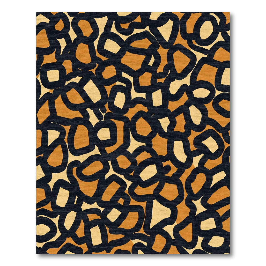 Amber Tan Abstract Leopard Spots Rug