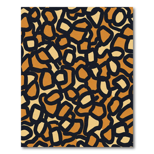 Amber Tan Abstract Leopard Spots Rug