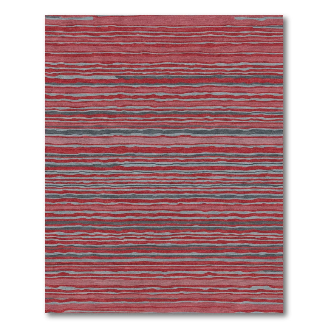 Crimson Gray Wavy Stripe Rug
