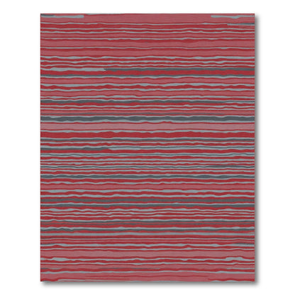 Crimson Gray Wavy Stripe Rug