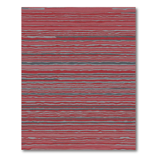 Crimson Gray Wavy Stripe Rug