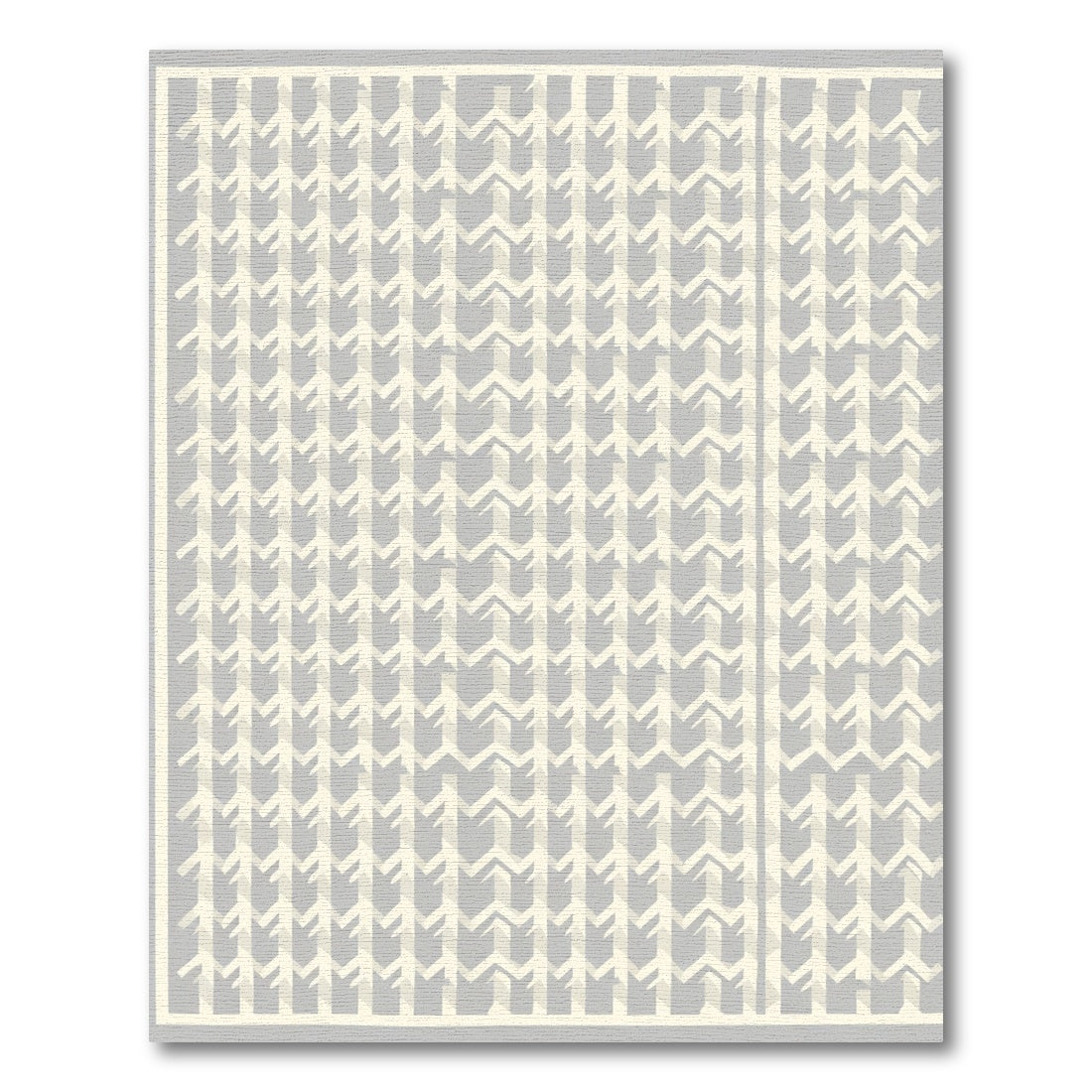 Cream Gray Arrow Stripe Rug