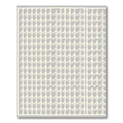 Cream Gray Arrow Stripe Rug