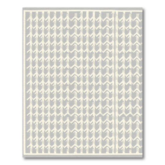 Cream Gray Arrow Stripe Rug