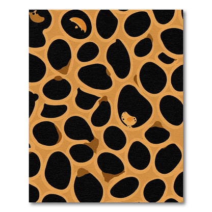 Spotted Orange Abstract Organic Circles Rug