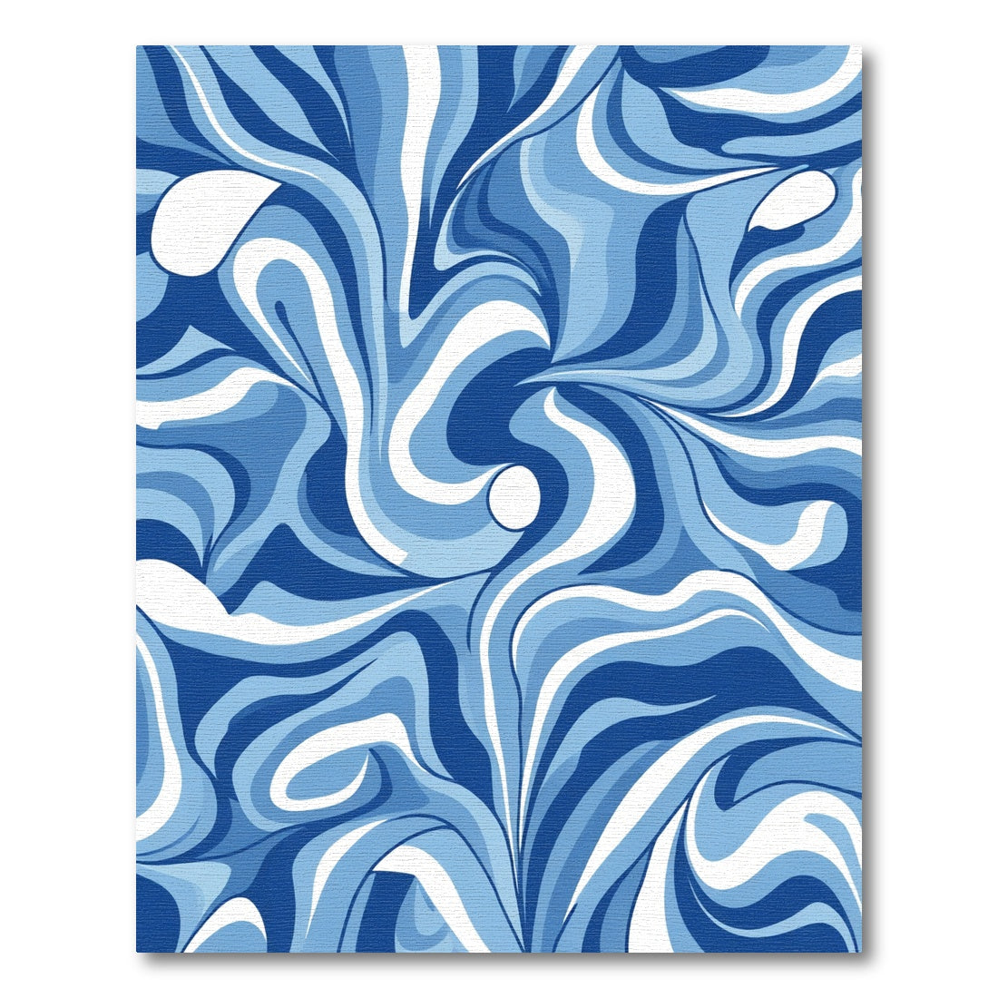 Fluid Blue Swirl Abstract Rug