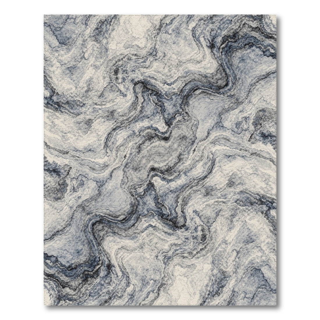 Abstract Area Blue and Teal Blue Marble Swirl Area Rug