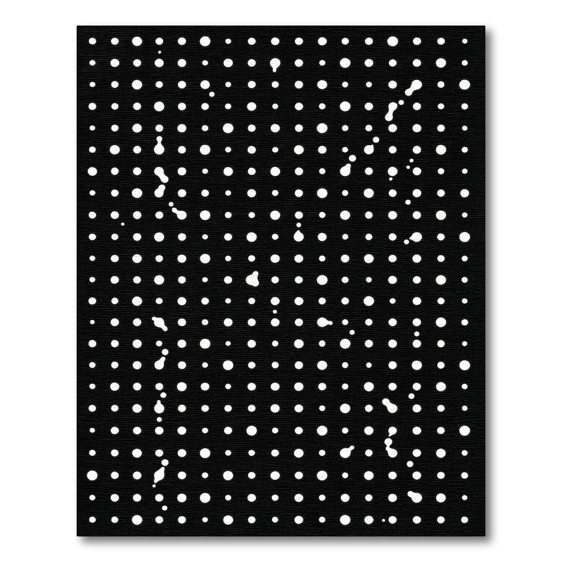 Contemporary Black White Dotted Grid Rug
