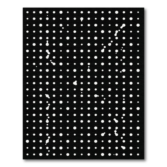 Contemporary Black White Dotted Grid Rug