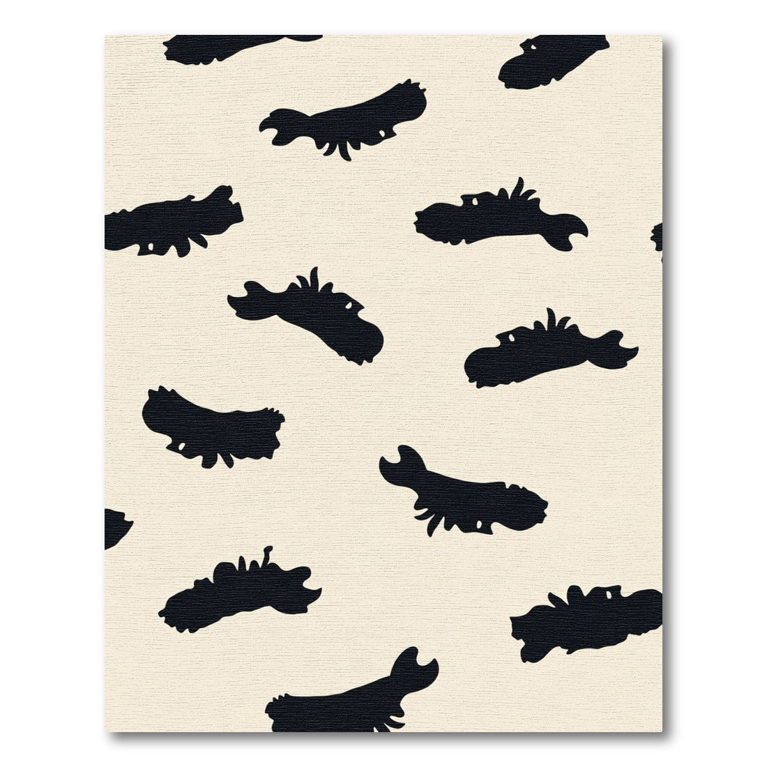 Bold Black Abstract Ink Blot Rug