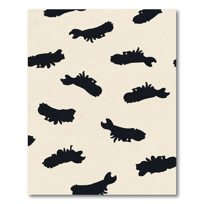 Bold Black Abstract Ink Blot Rug