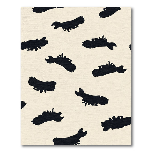 Bold Black Abstract Ink Blot Rug