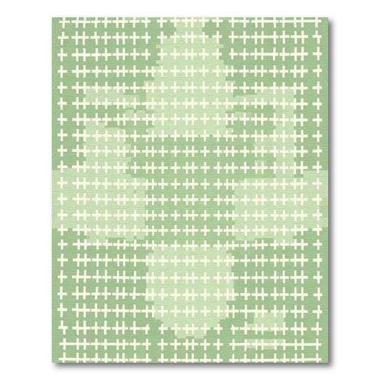Subtle Pale Green Cross Grid Rug