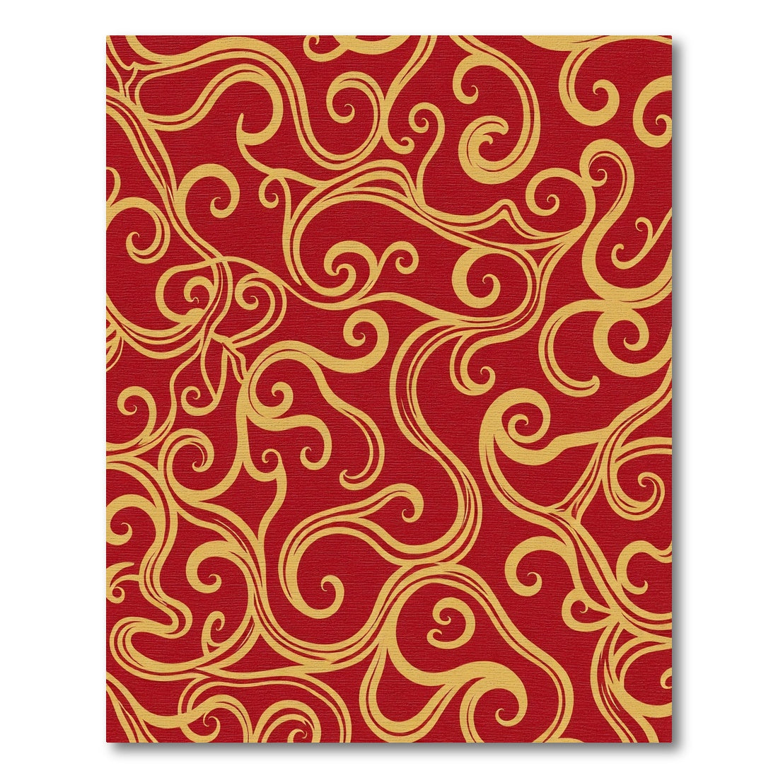 Crimson Gold Vine Swirl Rug