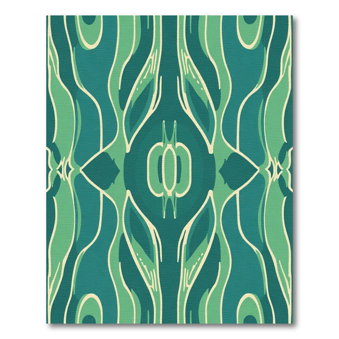 Teal And Green Abstract Organic Swirls Rug