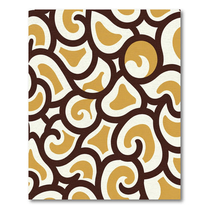 Brown Gold Swirl Organic Abstraction Rug