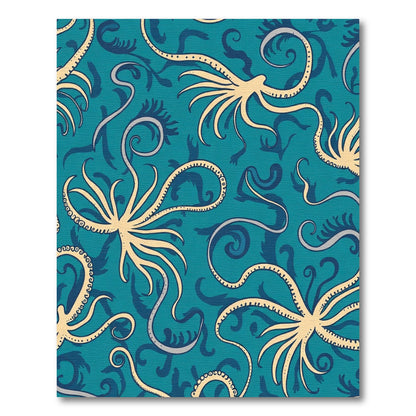 Teal Cream Octopus Swirl Render Rug