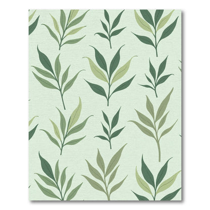 Subtle Green Leaf Tendril Arrangement Rug