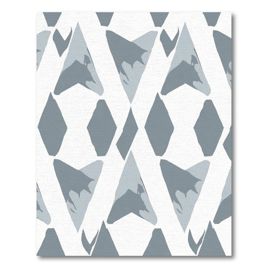 Gray Geometric Diamond and Triangle Mix Rug