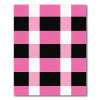 Pink Black White Buffalo Check Rug