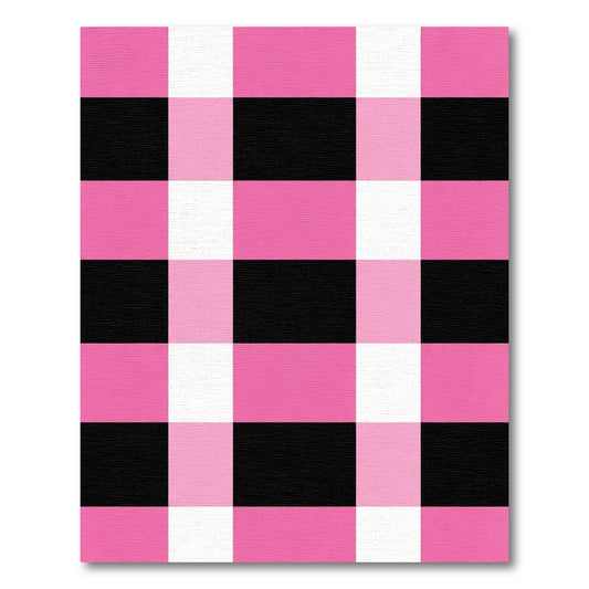 Pink Black White Buffalo Check Rug