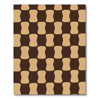 Chocolate Taupe Stacked Shapes Rug