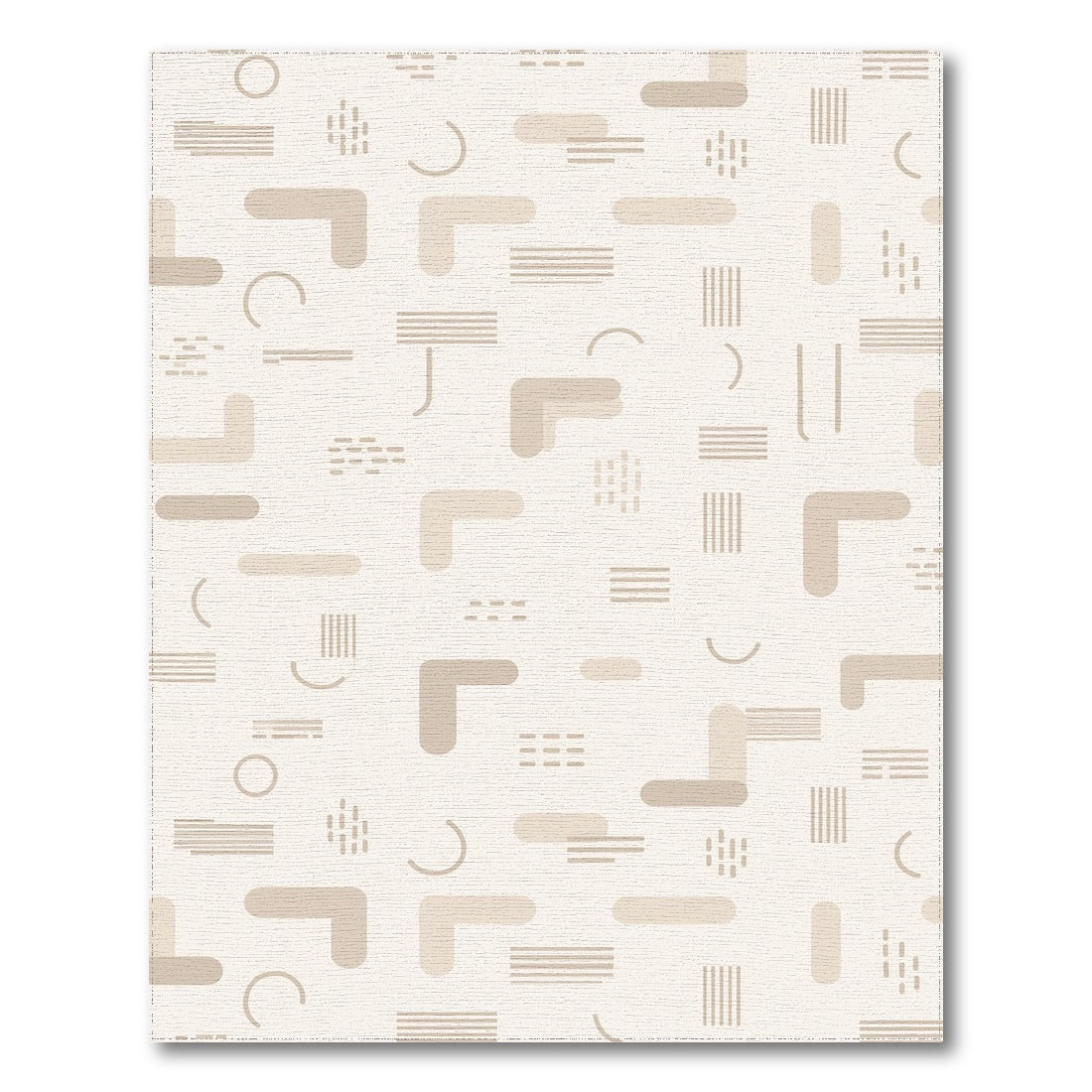 Beige Geometric Modern Area Rug