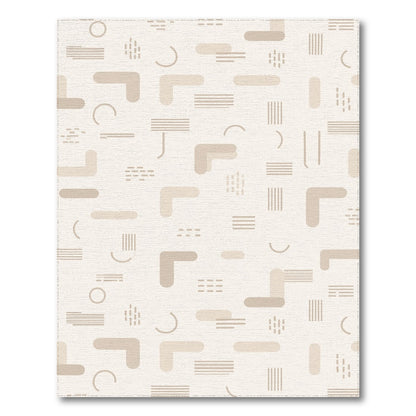 Beige Geometric Modern Area Rug
