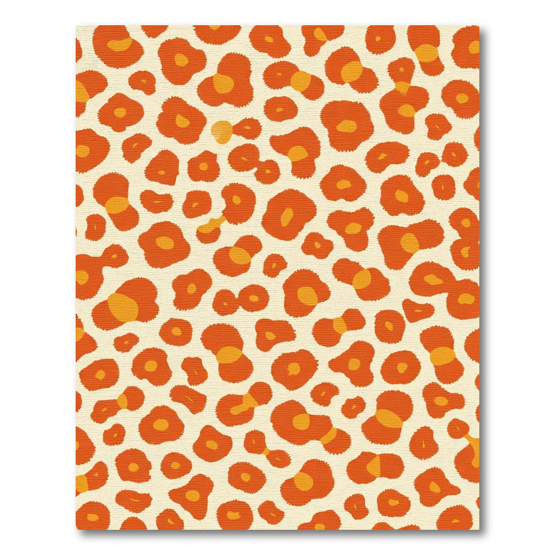 Vibrant Orange Spotted Animal Print Rug