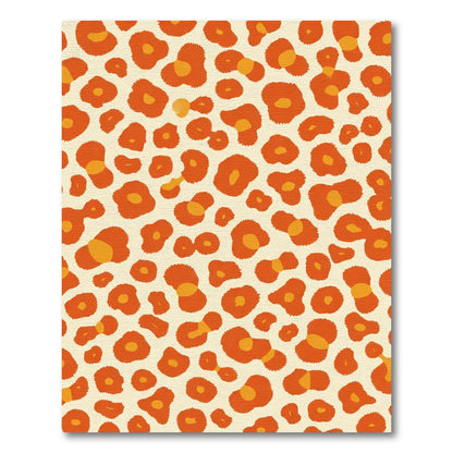 Vibrant Orange Spotted Animal Print Rug