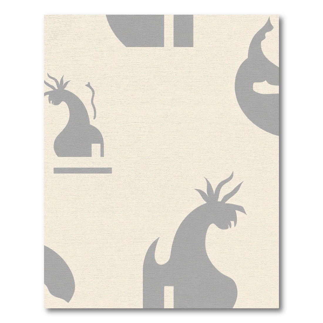 Gray Dragon Silhouette With Flame Accent Rug