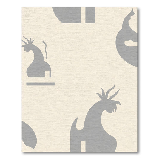 Gray Dragon Silhouette With Flame Accent Rug