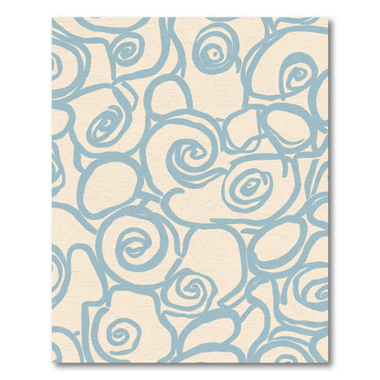 Pale Blue Swirling Abstract Forms Rug