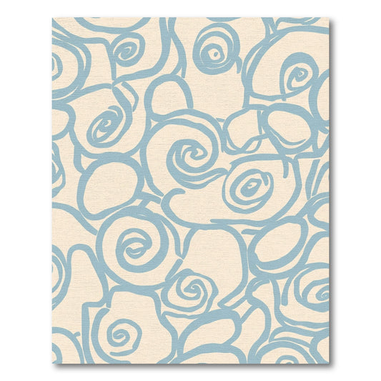 Pale Blue Swirling Abstract Forms Rug