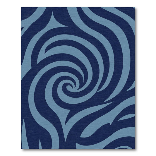 Deep Blue Swirls Composition Rug