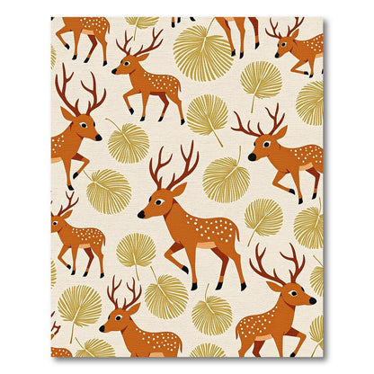 Golden Leaf Deer Meadow Rug