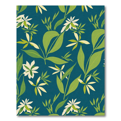 Emerald Floral Leaf Foliage Rug