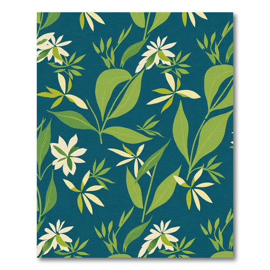 Emerald Floral Leaf Foliage Rug