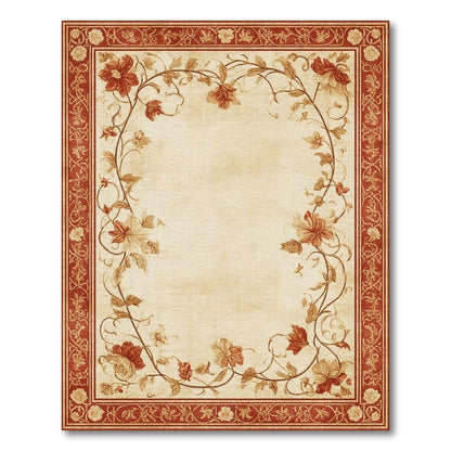 Red Floral Vintage No. 14 Area Rug