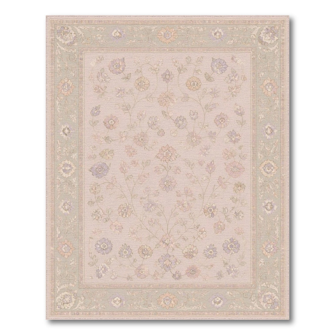 Soft Pastel Floral Vintage Area Rug