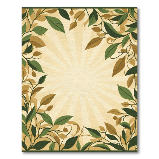 Earthy Green Leafy Vines Radiance Rug