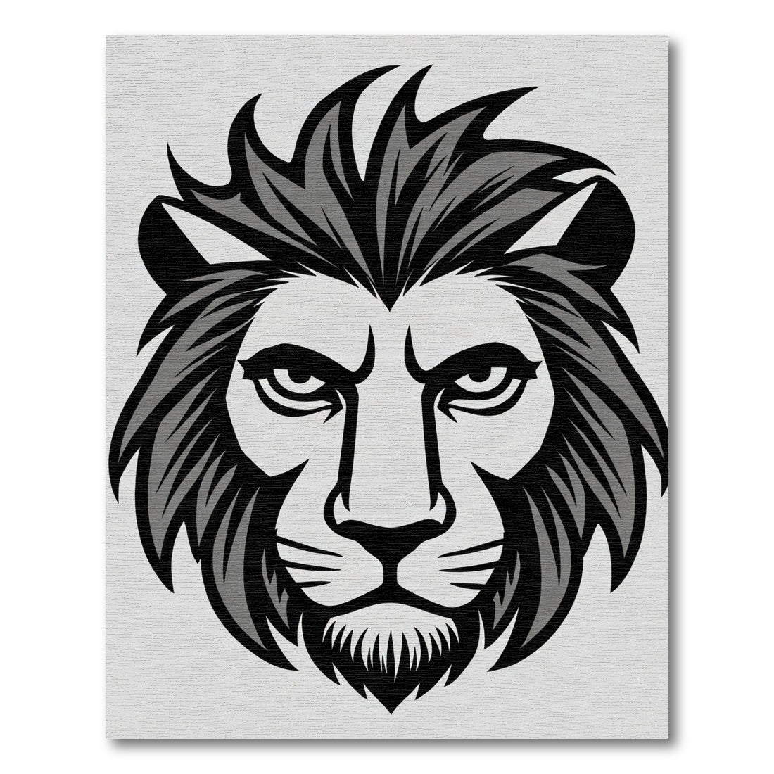 Monochromatic Fierce Lion Face Rug