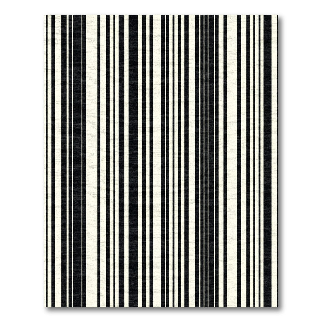 Cream Black Vertical Stripe Rug