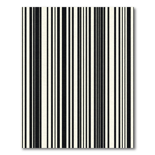 Cream Black Vertical Stripe Rug