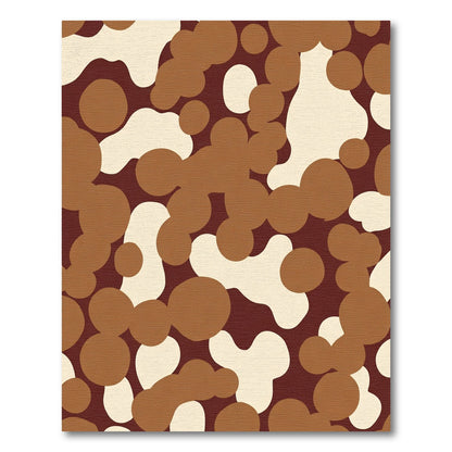 Brown Cream Rounded Abstract Shapes Rug