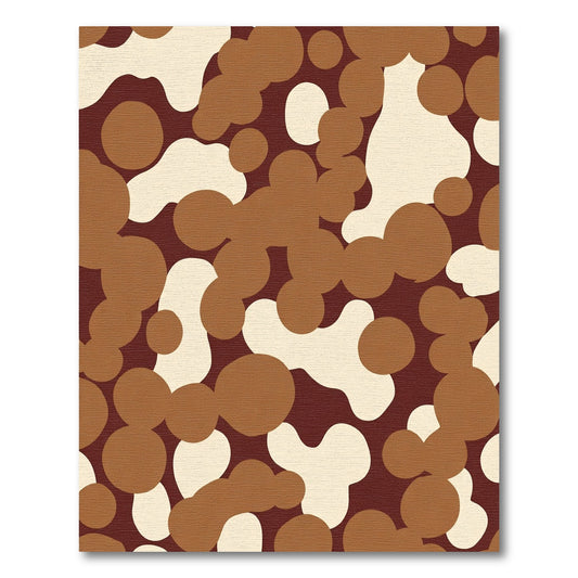Brown Cream Rounded Abstract Shapes Rug